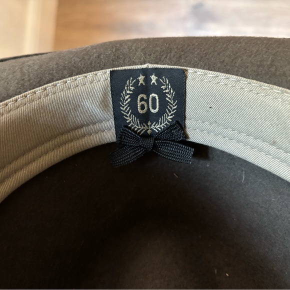 Crushable 100% Wool Green Gray Safari Fedora Travel Hat Braided Band Size 60 - Picture 9 of 16